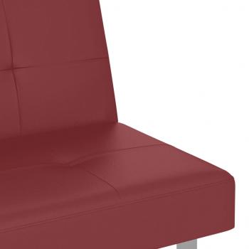 Schlafsofa mit Getränkehaltern Rot Kunstleder