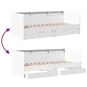 Tagesbett mit Schubladen ohne Matratze Weiß 90x190 cm