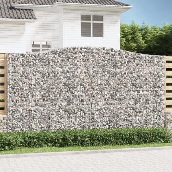 ARDEBO.de - Gabionen mit Hochbogen 2 Stk. 400x50x220/240cm Verzinktes Eisen