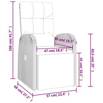 9-tlg. Garten-Essgruppe mit Kissen Schwarz Poly Rattan