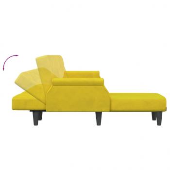 Schlafsofa in L-Form Gelb 271x140x70 cm Samt