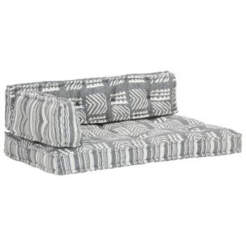 Palettensofa-Auflage Grau Stoff Patchwork