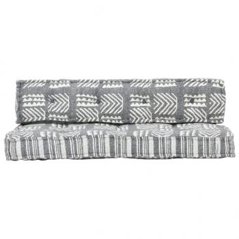 Palettensofa-Auflage Grau Stoff Patchwork