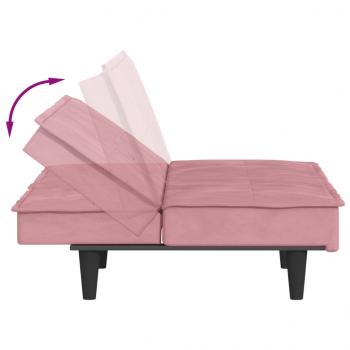 Schlafsofa mit Getränkehaltern Rosa Samt