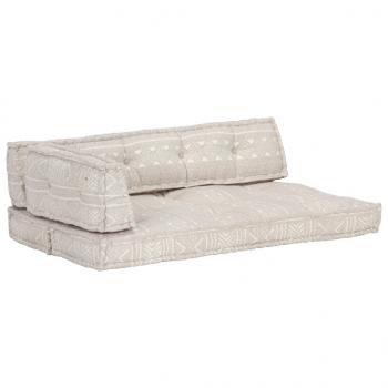 ARDEBO.de - Palettensofa-Auflage Hellbraun Stoff Patchwork