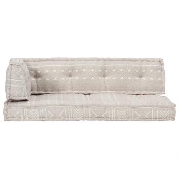 Palettensofa-Auflage Hellbraun Stoff Patchwork