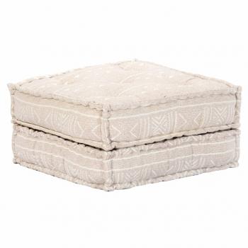 3-Sitzer Modularer Pouf Beige Stoff