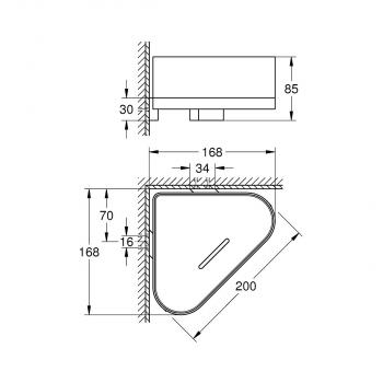 GROHE Selection Eck-Duschablage mit Halterung, hard graphite gebürstet (41038AL0)