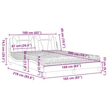 Bett mit Matratze Cappuccino-Braun 160x200 cm Kunstleder