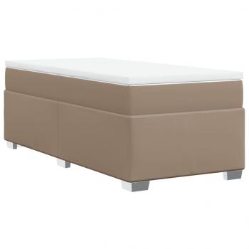 Boxspringbett mit Matratze Cappuccino-Braun 80x200cm Kunstleder