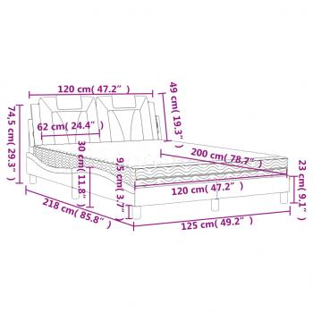 Bett mit Matratze Cappuccino-Braun 120x200 cm Kunstleder