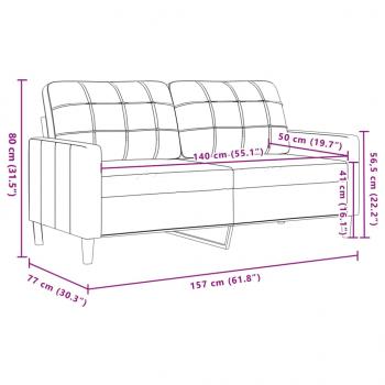 2-Sitzer-Sofa Weinrot 140 cm Samt