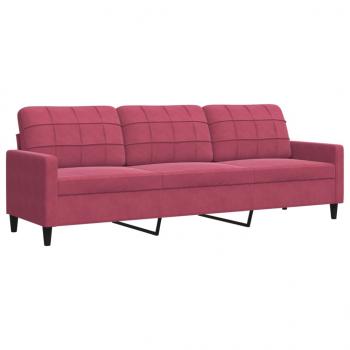 3-Sitzer-Sofa Weinrot 210 cm Samt