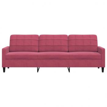 3-Sitzer-Sofa Weinrot 210 cm Samt