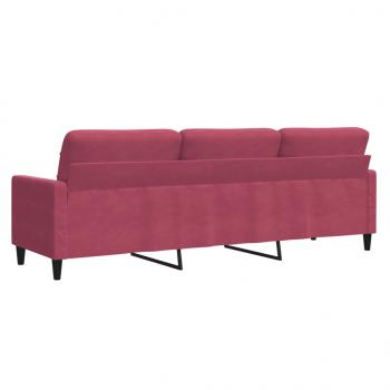 3-Sitzer-Sofa Weinrot 210 cm Samt