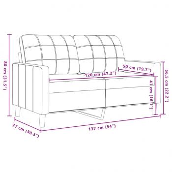 2-Sitzer-Sofa Rosa 120 cm Samt