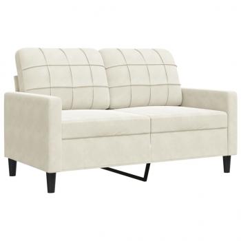 2-Sitzer-Sofa Creme 120 cm Samt