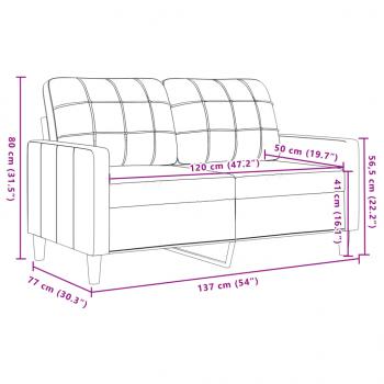 2-Sitzer-Sofa Creme 120 cm Samt