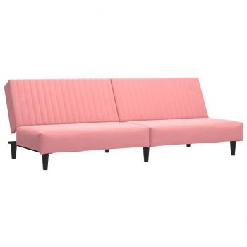 Schlafsofa 2-Sitzer Rosa Samt