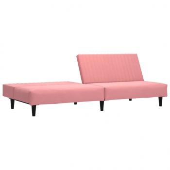 Schlafsofa 2-Sitzer Rosa Samt