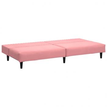 Schlafsofa 2-Sitzer Rosa Samt