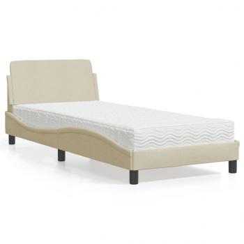 ARDEBO.de - Bett mit Matratze Creme 80x200 cm Stoff