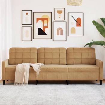 ARDEBO.de - 3-Sitzer-Sofa Braun 210 cm Samt