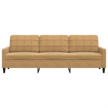 3-Sitzer-Sofa Braun 210 cm Samt