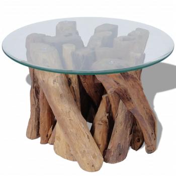 Couchtisch Massivholz Teak Treibholz 60 cm