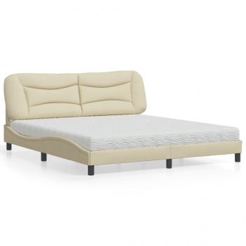 ARDEBO.de - Bett mit Matratze Creme 180x200 cm Stoff