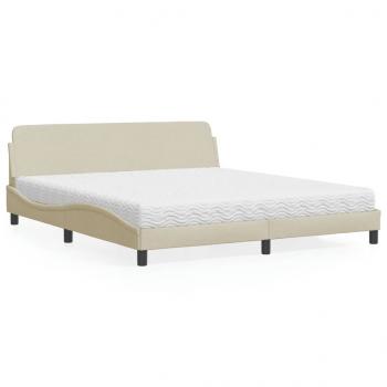 ARDEBO.de - Bett mit Matratze Creme 180x200 cm Stoff