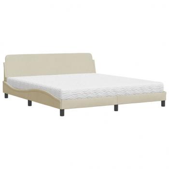 Bett mit Matratze Creme 180x200 cm Stoff