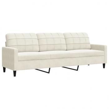 3-Sitzer-Sofa Creme 210 cm Samt