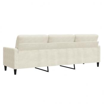 3-Sitzer-Sofa Creme 210 cm Samt