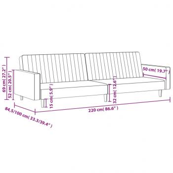 Schlafsofa 2-Sitzer Hellgrün Samt