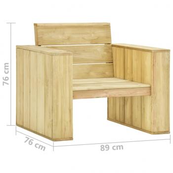 3-tlg. Garten-Lounge-Set mit Kissen Kiefernholz Imprägniert