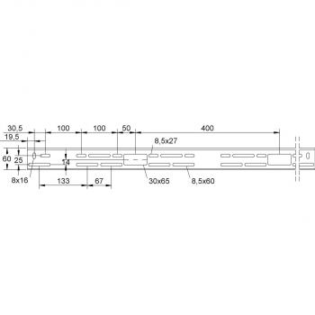 Niedax RLCI 60.200 S Industrierinne, 30% Lochanteil, 60x200x3000mm, t=0,9mm, durchg. Sicken, Stahl, bandverzinkt