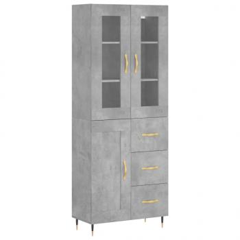 Highboard Betongrau 69,5x34x180 cm Holzwerkstoff