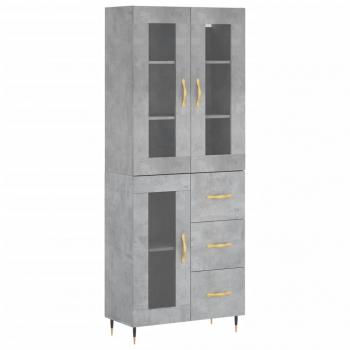 Highboard Betongrau 69,5x34x180 cm Holzwerkstoff