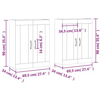 Wandschränke 2 Stk. Weiß Holzwerkstoff