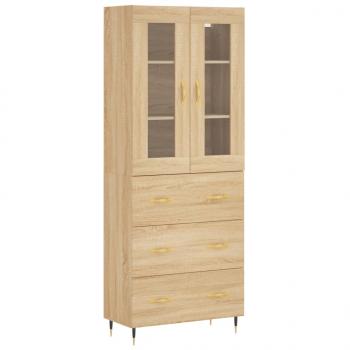 Highboard Sonoma-Eiche 69,5x34x180 cm Holzwerkstoff