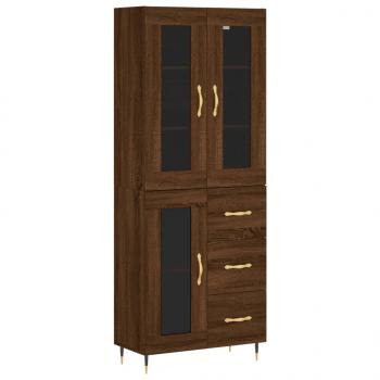 Highboard Braun Eichen-Optik 69,5x34x180 cm Holzwerkstoff