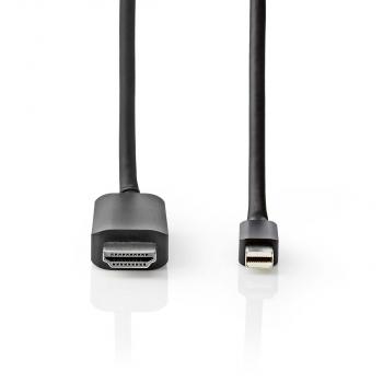 Mini Displayport-Kabel | DisplayPort 1.4 | Mini DisplayPort Stecker | HDMI? Stecker | 48 Gbps | Vernickelt | 2.00 m | Rund | PVC | Schwarz | Umschlag