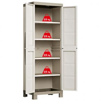 Keter Lagerschrank mit Einlegeböden Excellence Beige und Taupe 182 cm