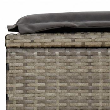 2-Personen-Sonnenliege mit Dach Grau 211x112x140 Poly Rattan