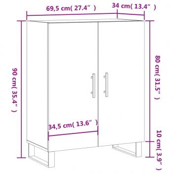 Sideboard Sonoma-Eiche 69,5x34x90 cm Holzwerkstoff