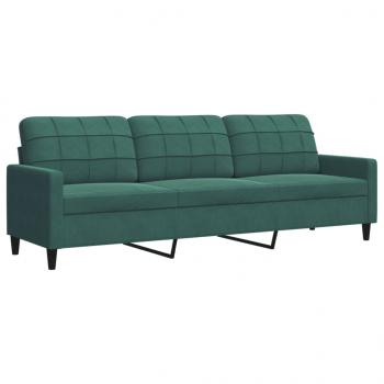 3-Sitzer-Sofa Dunkelgrün 210 cm Samt