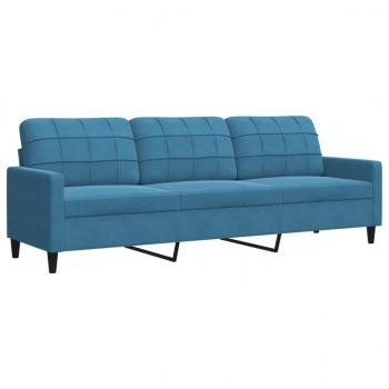 3-Sitzer-Sofa Blau 210 cm Samt