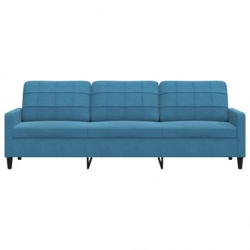 3-Sitzer-Sofa Blau 210 cm Samt