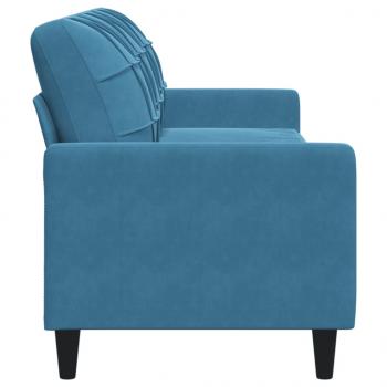 3-Sitzer-Sofa Blau 210 cm Samt